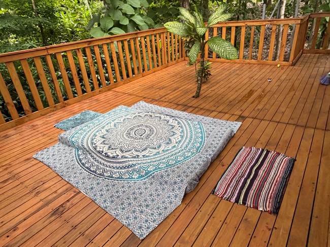 The outdoor deck used for sessions